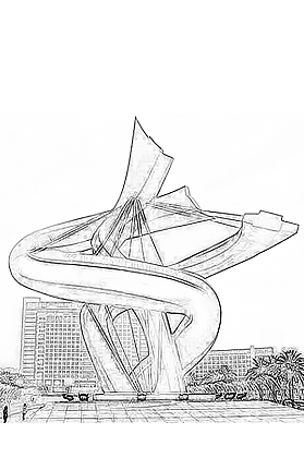 东莞地标建筑绘画图片